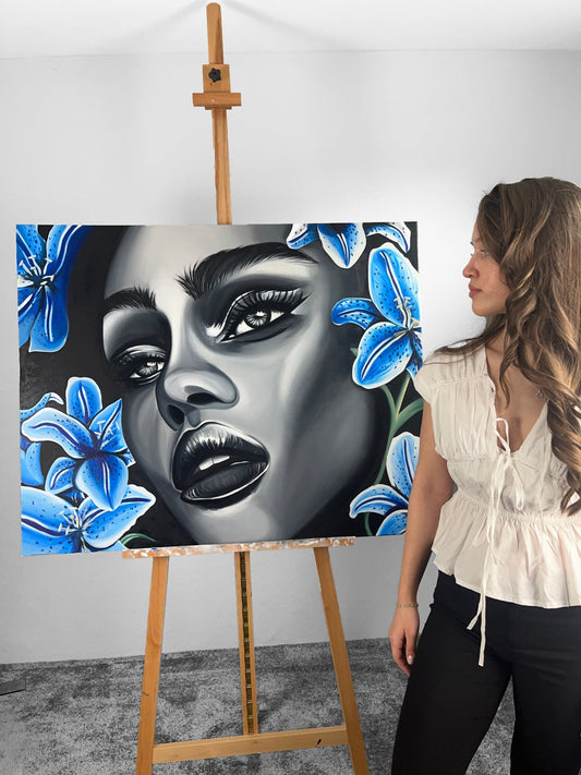 Midnight Lillies - Original målning - Emilia Olofsson