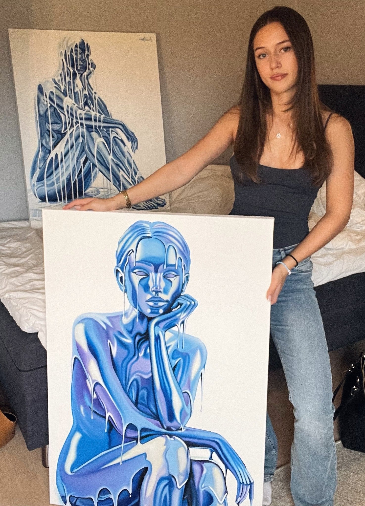 Cobalt Serenity - Original Målning - Emilia Olofsson