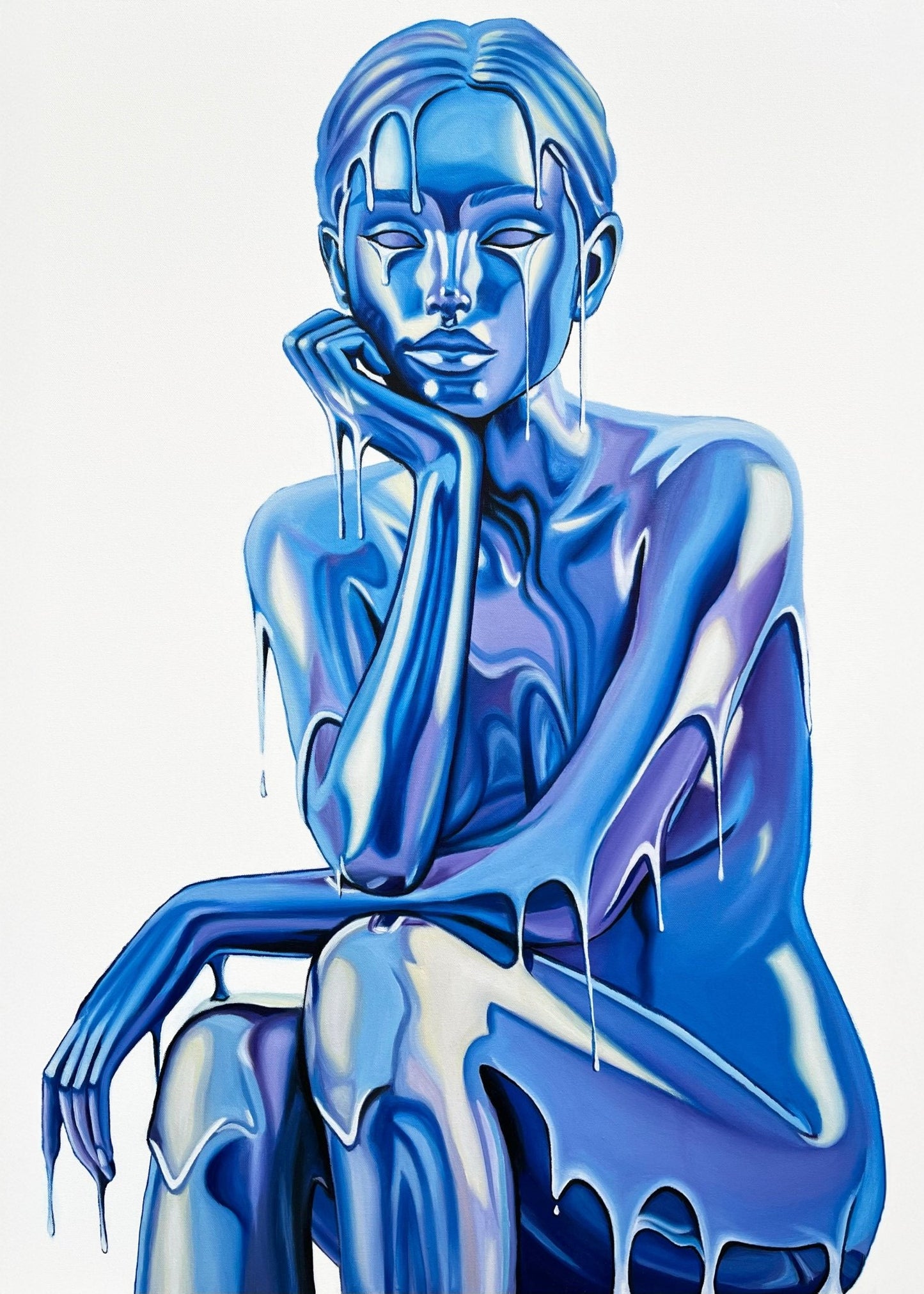 Cobalt Serenity - Original Målning - Emilia Olofsson