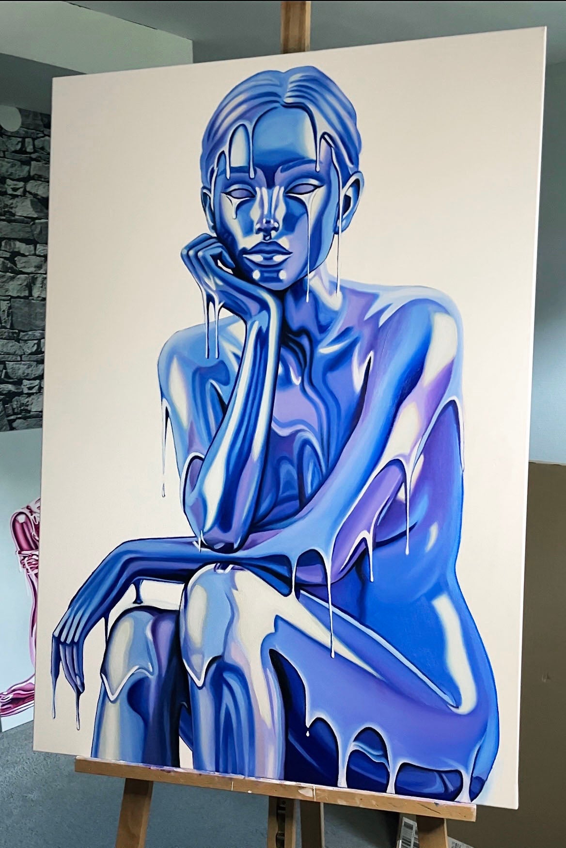 Cobalt Serenity - Original Målning - Emilia Olofsson